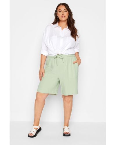 Yours Linen Shorts - Green