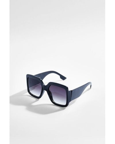 Boohoo Gradient Lens Oversized Square Sunglasses - Blue