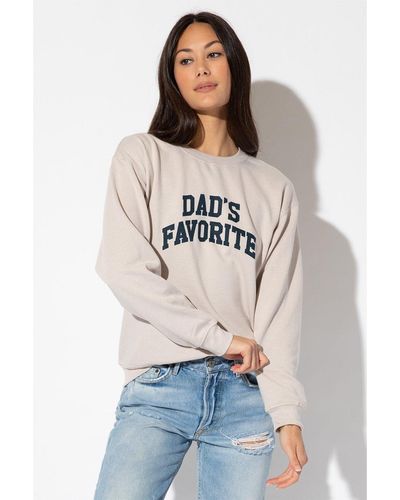 Sub_Urban Riot Dad's Favorite Womens Willow Slogan Crew Sweatshirt - Multicolour