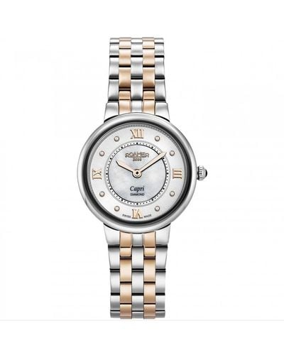 Roamer Capri Diamonds Plated Stainless Steel Luxury Watch - 859845 49 29 50 - Metallic