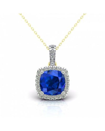 Jewelco London 9ct Gold Sapphire-blue Cz Round Charm - G9p6037sp