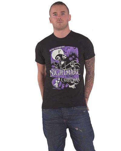 Nightmare Before Christmas Embellished Welcome To Halloween Town T Shirt - Blue