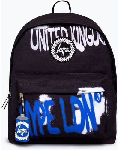 Hype Black Ldn Graffiti Backpack - Blue
