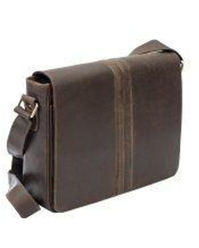 Primehide 'carson' Leather Messenger Bag - Brown