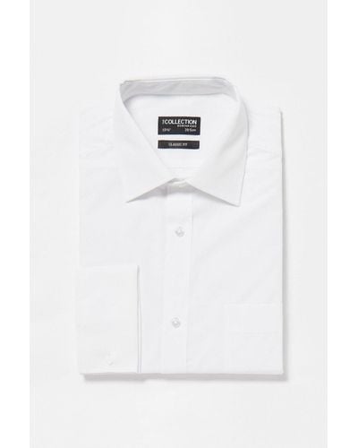 DEBENHAMS White Long Sleeve Classic Fit Shirt