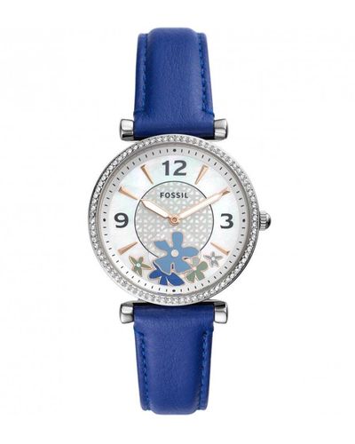 Fossil Carlie Stainless Steel Fashion Analogue Quartz Watch - Es5188 - Blue