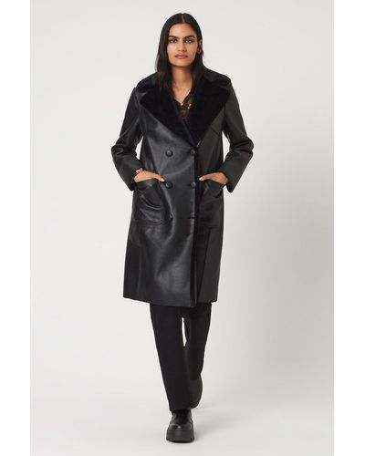 James Lakeland Reversible Faux Leather-fur Coat - Black
