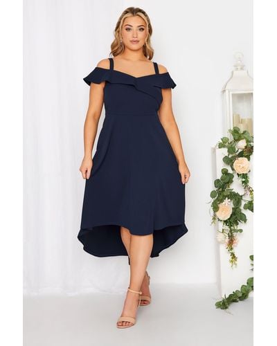 Yours High Low Midi Dress - Blue