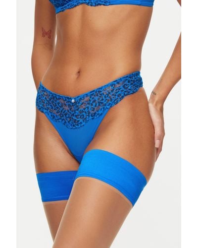 Ann Summers Sexy Lace Planet Thong - Blue