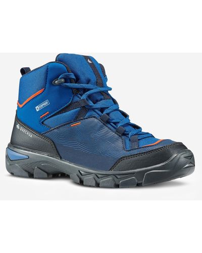 Quechua Decathlon Waterproof Walking Shoes - Mh120 Mid- Size 3-5 - Blue