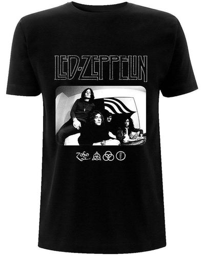 Led Zeppelin Photo Icon Logo T-shirt - Black