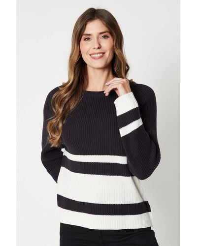 Wallis Colour Block Stripe Jumper - Grey