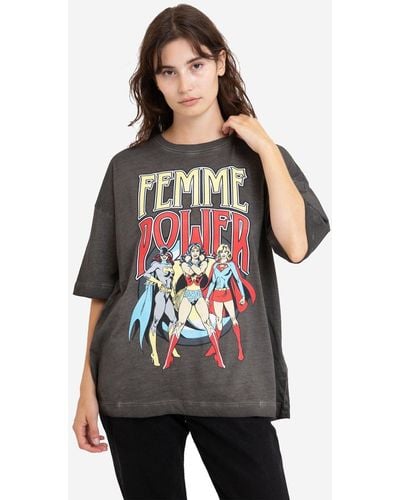 Dc Comics Femme Power Womens Oversized T-shirt - Multicolour