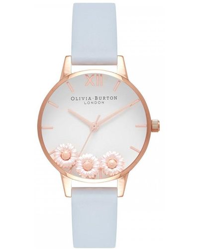 Olivia Burton Dancing Daisy Stainless Steel Fashion Analogue Watch - Ob16ch04 - White