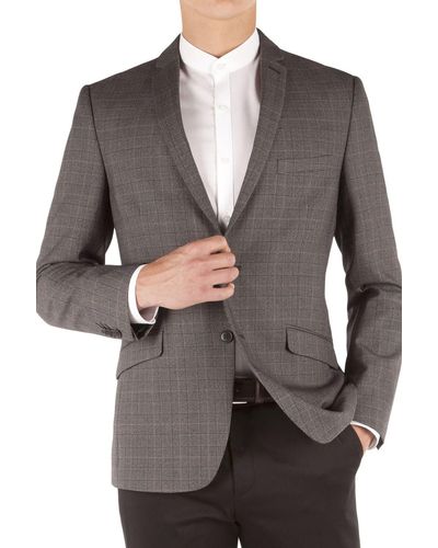 Limehaus Heritage Check Slim Fit Jacket - Grey