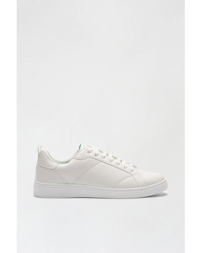 Burton White Leather Look Trainers