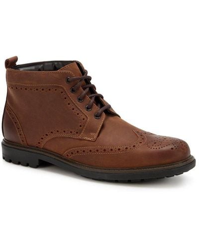 Mantaray Leather Carrock Brogue Boots - Brown