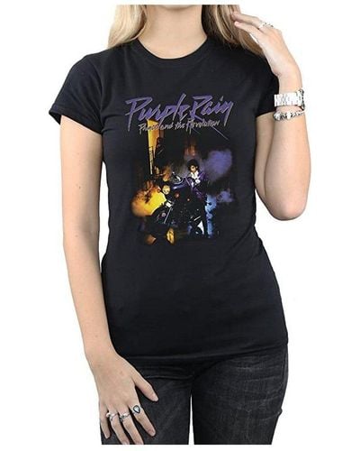 Prince Purple Rain Cotton T-shirt - Black
