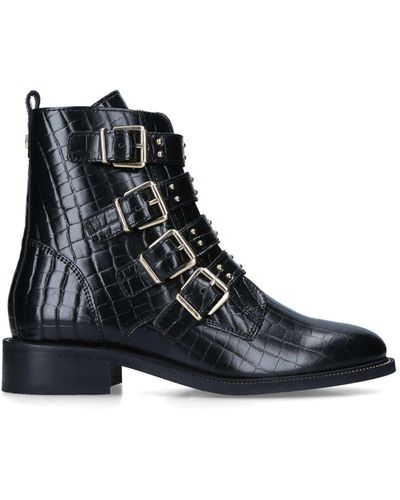 Carvela Kurt Geiger 'strap' Croc Print Boots - Black