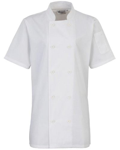 PREMIER Short Sleeve Chefs Jacket Chefswear - White