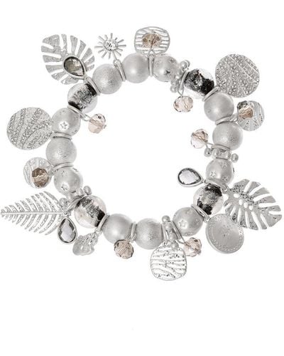 Bibi Bijoux Silver 'ibiza' Charm Ball Bracelet - White