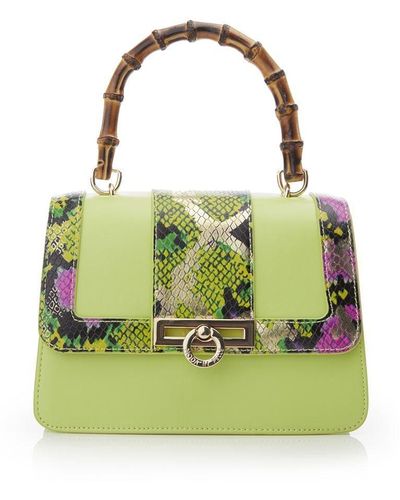 Moda In Pelle 'lilli Bag' Snake Print Clutch - Green