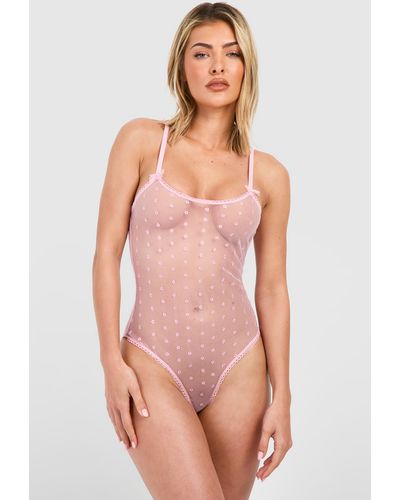 Boohoo Ditsy Flower One Piece - Pink