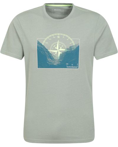 Mountain Warehouse Compass T-shirt Organic Cotton Tee Short Sleeve Top - Green