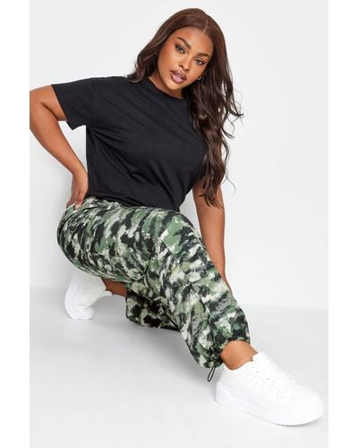 Yours Plus Size Plus Size Camo Cargo Trousers - Green