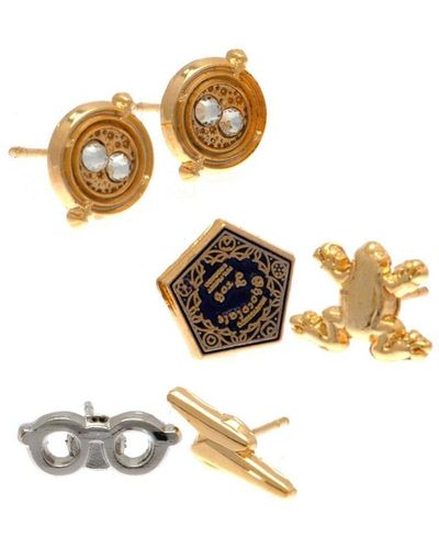 Harry Potter Earrings Set (pack Of 3) - Metallic