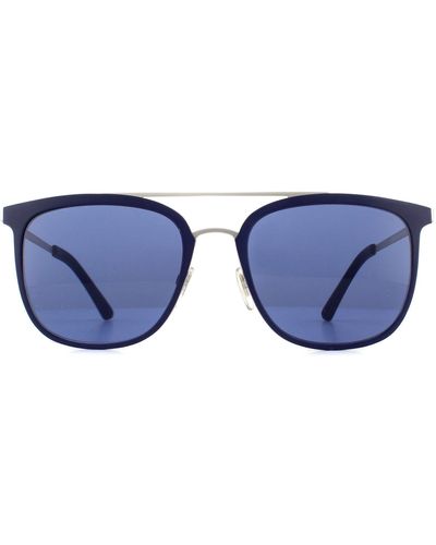 Police Square Matte Gunmetal Blue Blue Spl568 Edge 6 Sunglasses