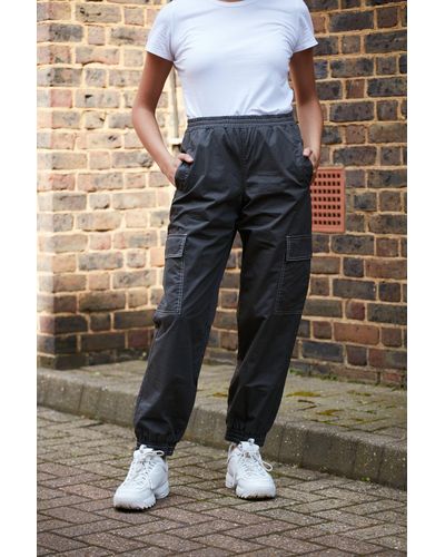 Double Second Contrast Stitch Washed Cargo Jogger Trousers - Multicolour
