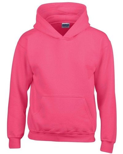 Gildan Heavy Blend Hooded Sweatshirt Top Hoodie - Pink
