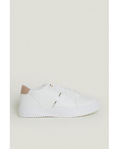 Oasis Scallop Lace Up Trainer - White