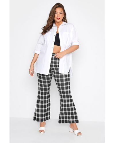 Yours Mono Flared Trousers - White