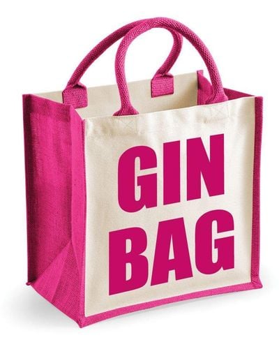 60 SECOND MAKEOVER Medium Jute Bag Gin Bag Pink Bag New Mum