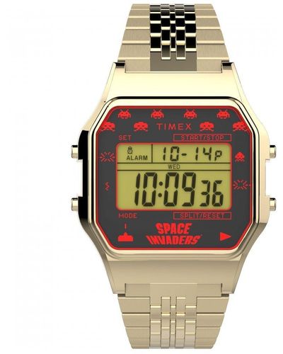 Timex 80 Space Invaders Stainless Steel Classic Watch - Tw2v30100 - Metallic