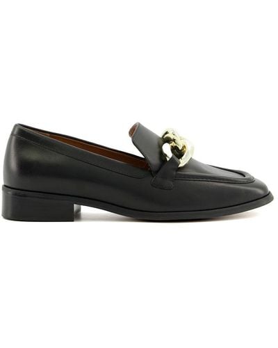 Dune 'glimpse' Leather Loafers - Black
