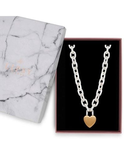 Lipsy Two Tone Short Pendant Necklace - Gift Boxed - Black