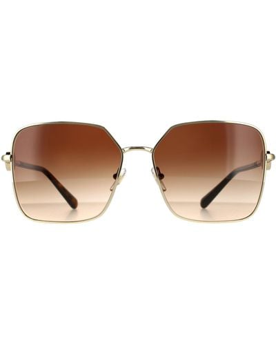 Versace Square Pale Gold Dark Brown Gradient Ve2227 Sunglasses
