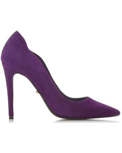 Dune 'ashe' Suede Court Shoes - Purple