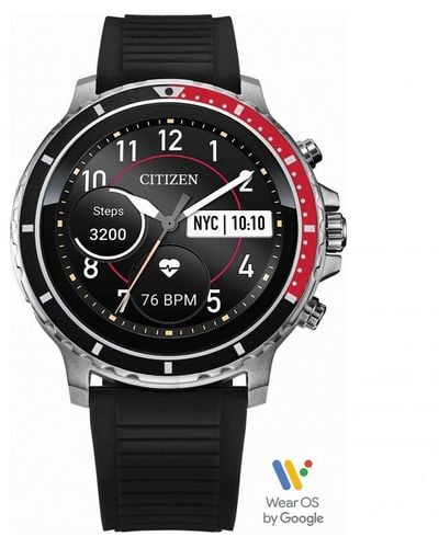 Citizen Cz Smart Stainless Steel Wear Os Watch Mx0000-07x - Black