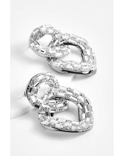 Boohoo Chain Link Embellished Earrings - White