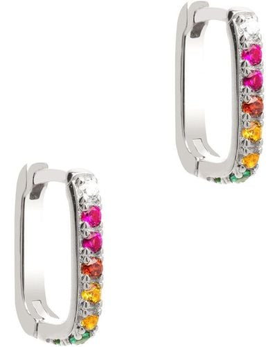 Pure Luxuries Gift Packaged 'celana' 925 Silver & Multi-coloured Cubic Zirconia Earrings - Metallic