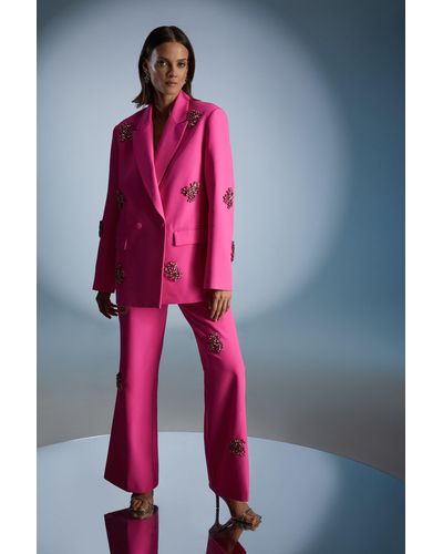 Light Pink Blazer Trouser Suit Set for Women, Pink Pantsuit With Oversized  Blazer and Wide Leg Pants, Light Pink Women's Business Suit -  New  Zealand