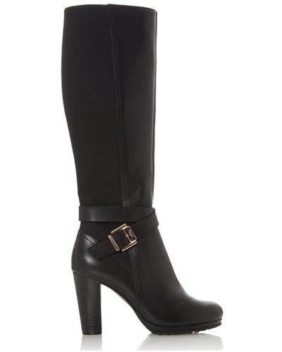 Dune 'sebby' Leather Knee High Boots - Black