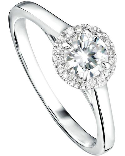 Created Brilliance Ida White Gold Lab Grown Diamond Round Halo Ring