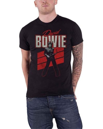 David Bowie Red Sax Retro T Shirt - Blue