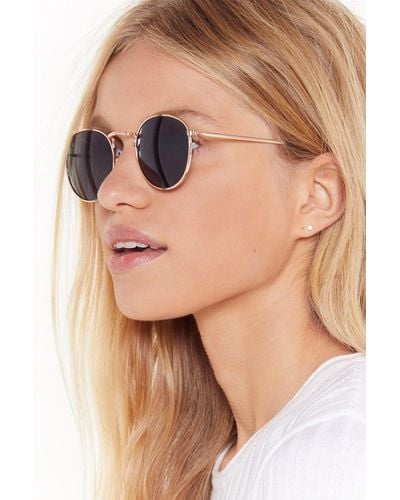 Nasty Gal Round Tinted Sunglasses - Brown