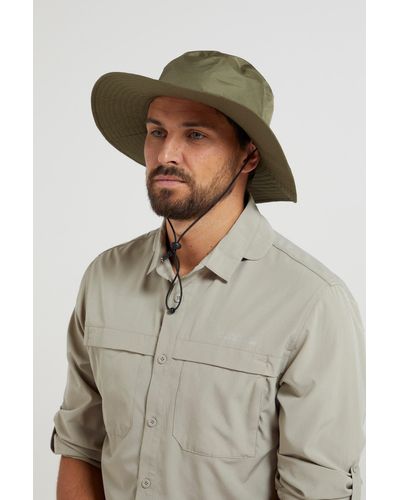 Mountain Warehouse Australian Brim Hat With Adjustable Cord Waterproof Cap - Green